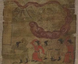 古代绘画中的雷神：左手连鼓右手推椎 力士之容镇邪崇正