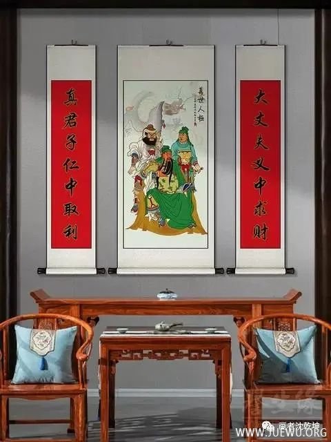 传统中堂画配对联