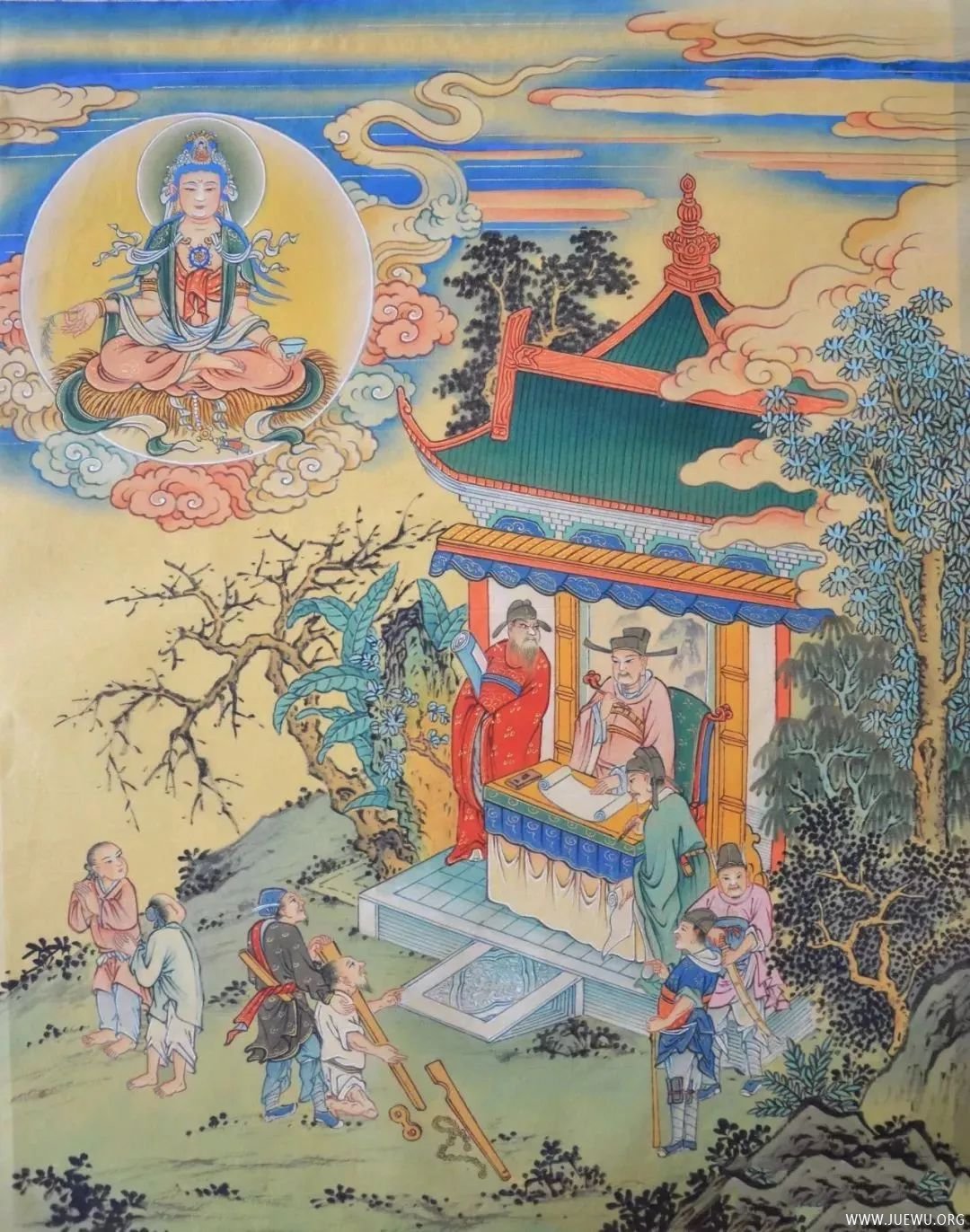 观音菩萨救苦拔难彩绘图