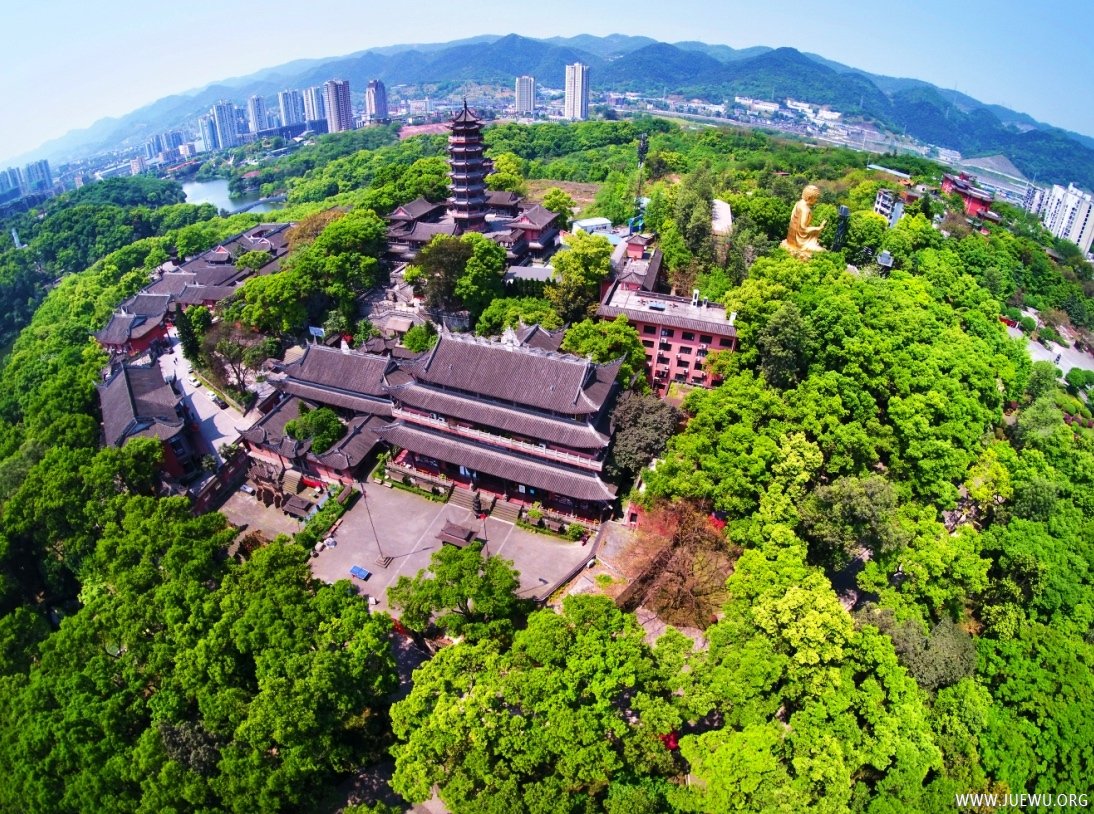 航拍重庆华岩寺风景图，巴山灵境，佛教圣地