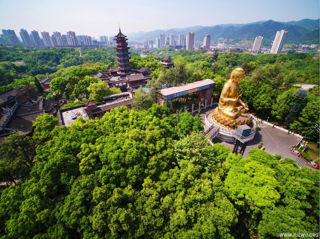 航拍重庆华岩寺风景图，巴山灵境，佛教圣地