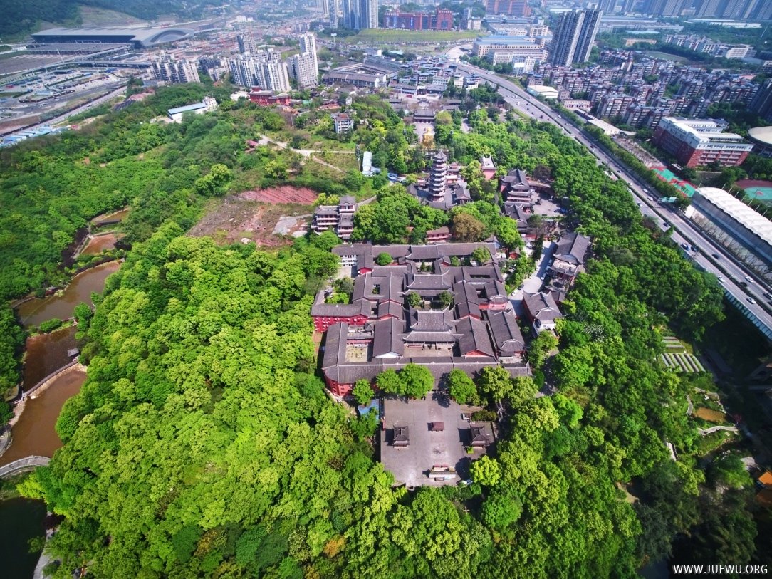 航拍重庆华岩寺风景图，巴山灵境，佛教圣地