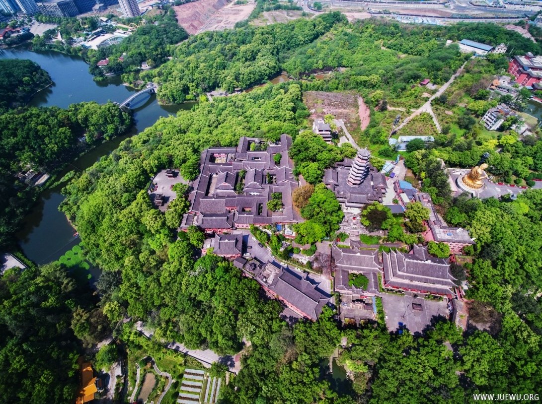 航拍重庆华岩寺风景图，巴山灵境，佛教圣地