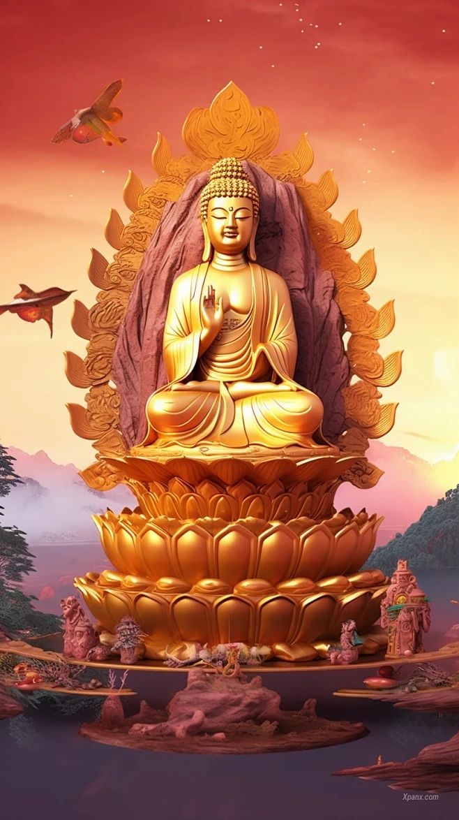 手机壁纸佛像 阿弥陀佛壁纸，称念“南无阿弥陀佛”，感谢众佛菩萨的保佑和加持