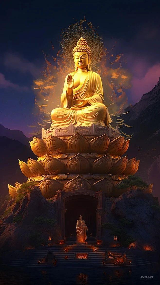 手机壁纸佛像 阿弥陀佛壁纸，称念“南无阿弥陀佛”，感谢众佛菩萨的保佑和加持