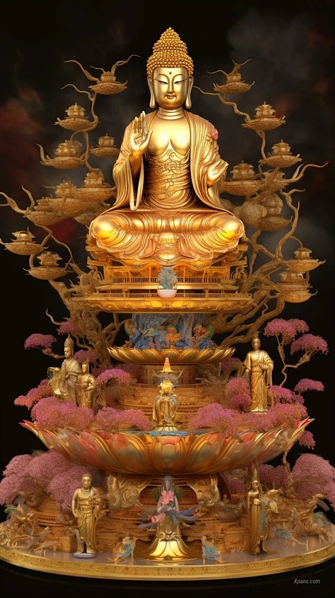 手机壁纸佛像 阿弥陀佛壁纸，称念“南无阿弥陀佛”，感谢众佛菩萨的保佑和加持