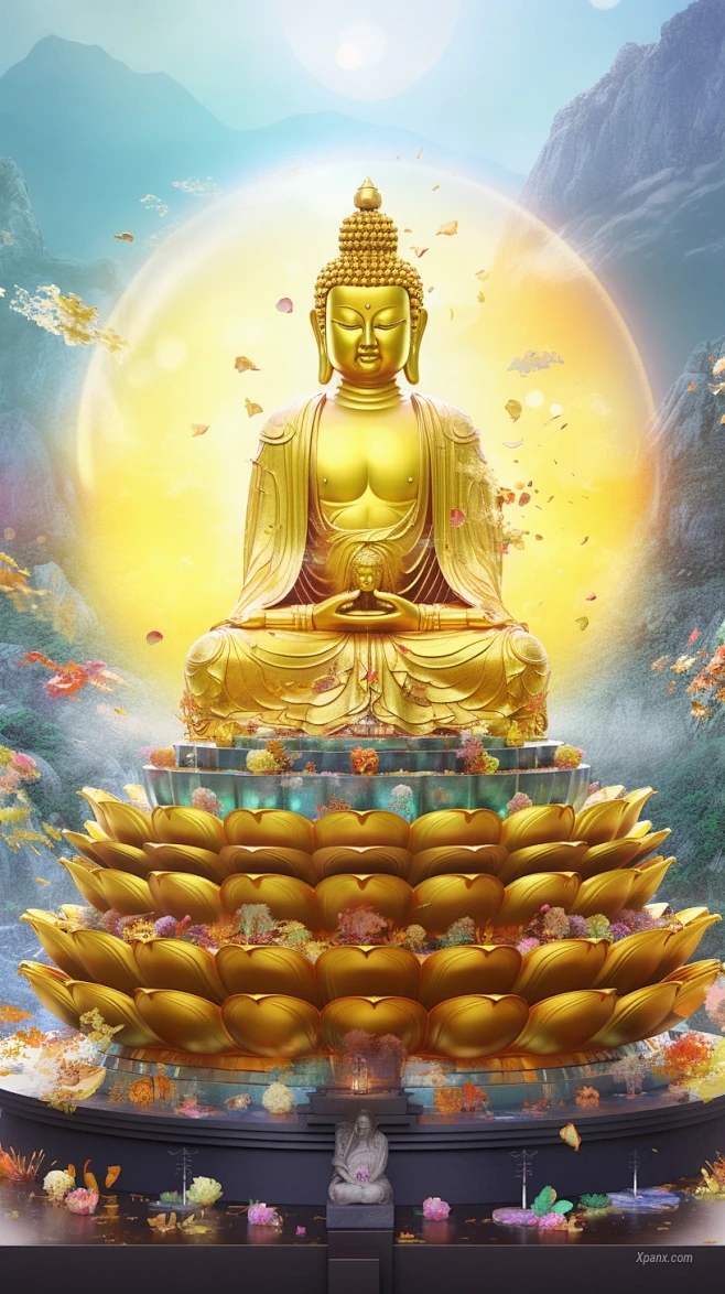 手机壁纸佛像 阿弥陀佛壁纸，称念“南无阿弥陀佛”，感谢众佛菩萨的保佑和加持