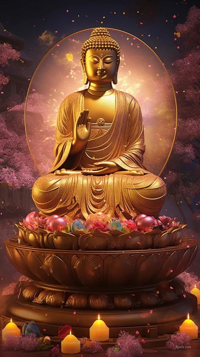 手机壁纸佛像 阿弥陀佛壁纸，称念“南无阿弥陀佛”，感谢众佛菩萨的保佑和加持