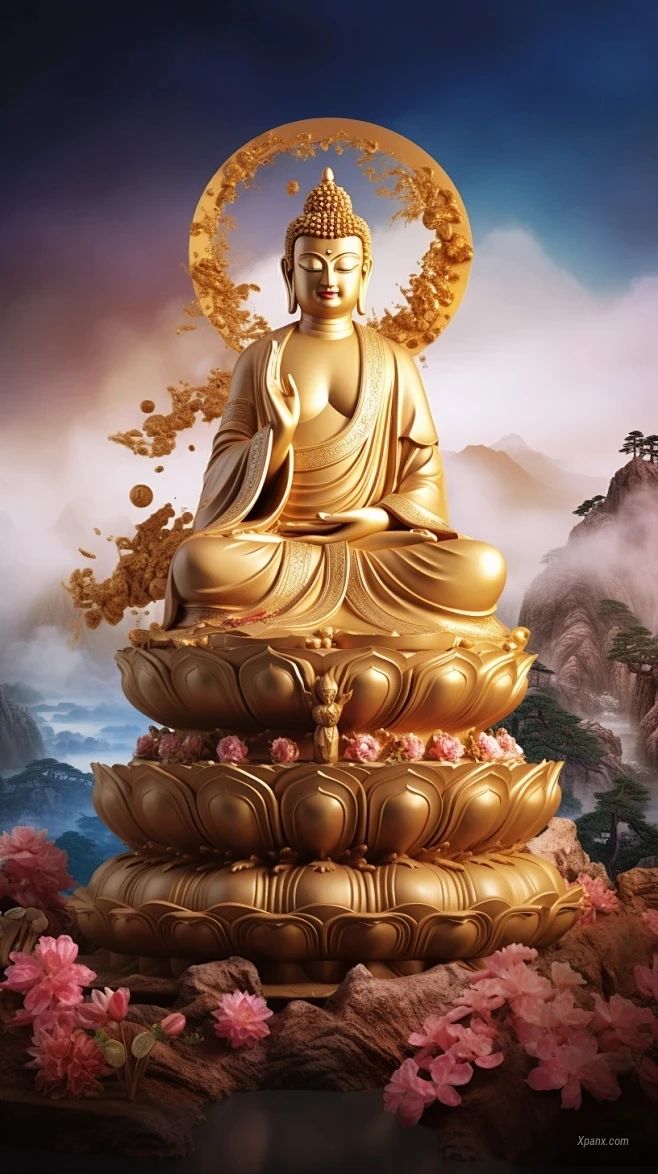 手机壁纸佛像 阿弥陀佛壁纸，称念“南无阿弥陀佛”，感谢众佛菩萨的保佑和加持