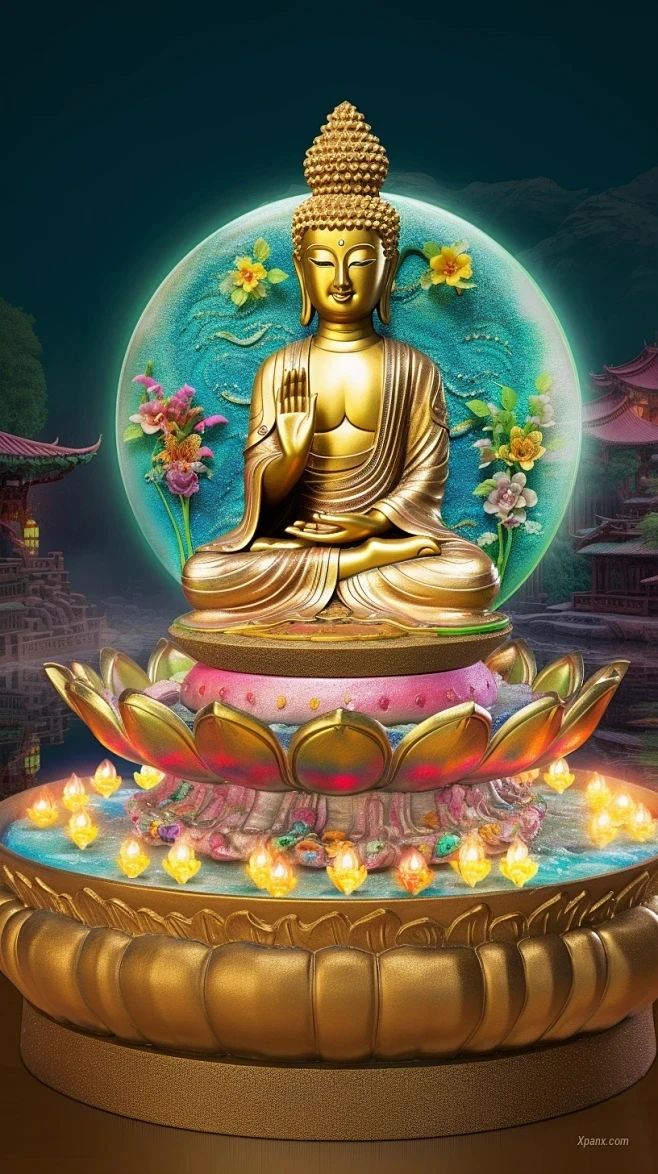 手机壁纸佛像 阿弥陀佛壁纸，称念“南无阿弥陀佛”，感谢众佛菩萨的保佑和加持