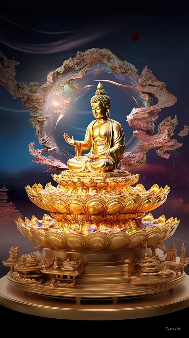 手机壁纸佛像 阿弥陀佛壁纸，称念“南无阿弥陀佛”，感谢众佛菩萨的保佑和加持