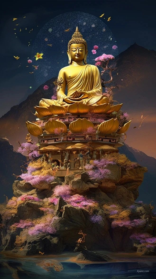 手机壁纸佛像 阿弥陀佛壁纸，称念“南无阿弥陀佛”，感谢众佛菩萨的保佑和加持