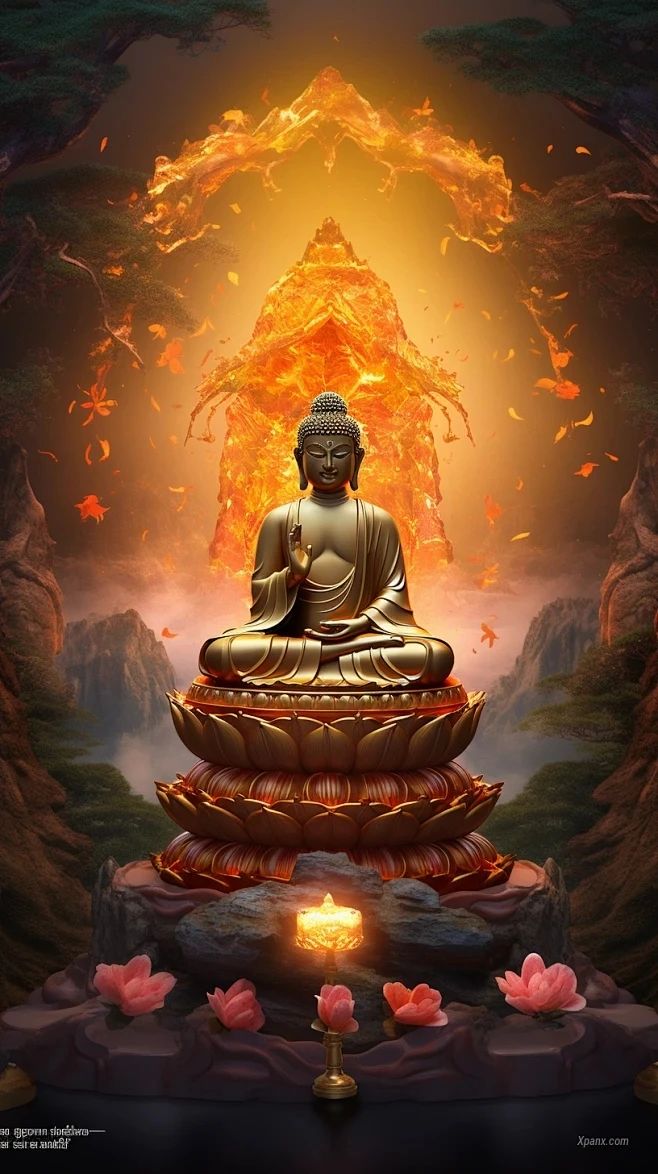 手机壁纸佛像 阿弥陀佛壁纸，称念“南无阿弥陀佛”，感谢众佛菩萨的保佑和加持